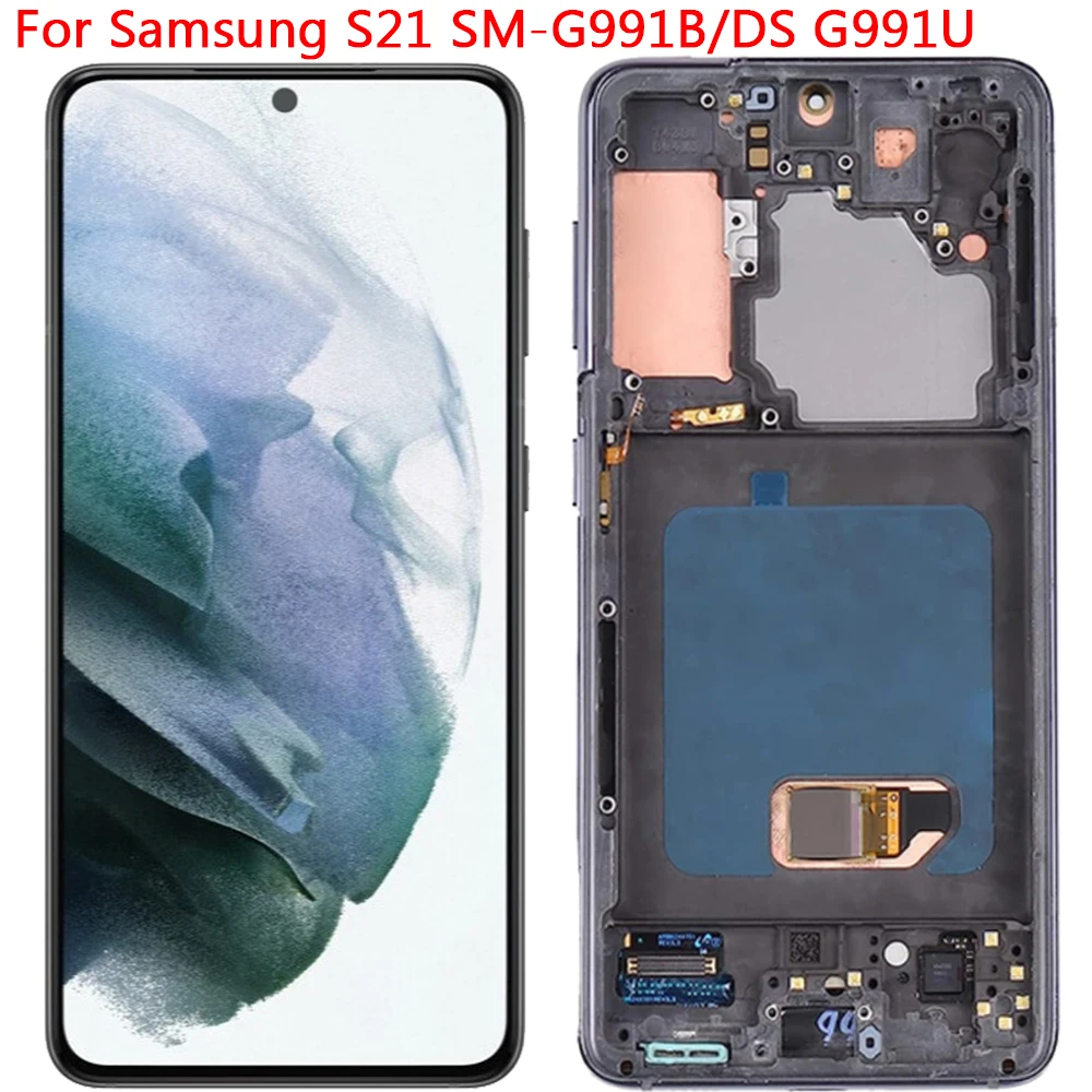 

New S21 LCD For Samsung S21 LCD Display Screen With Frame 6.2" Samsung S21 SM-G991A G991U G991B Display Screen