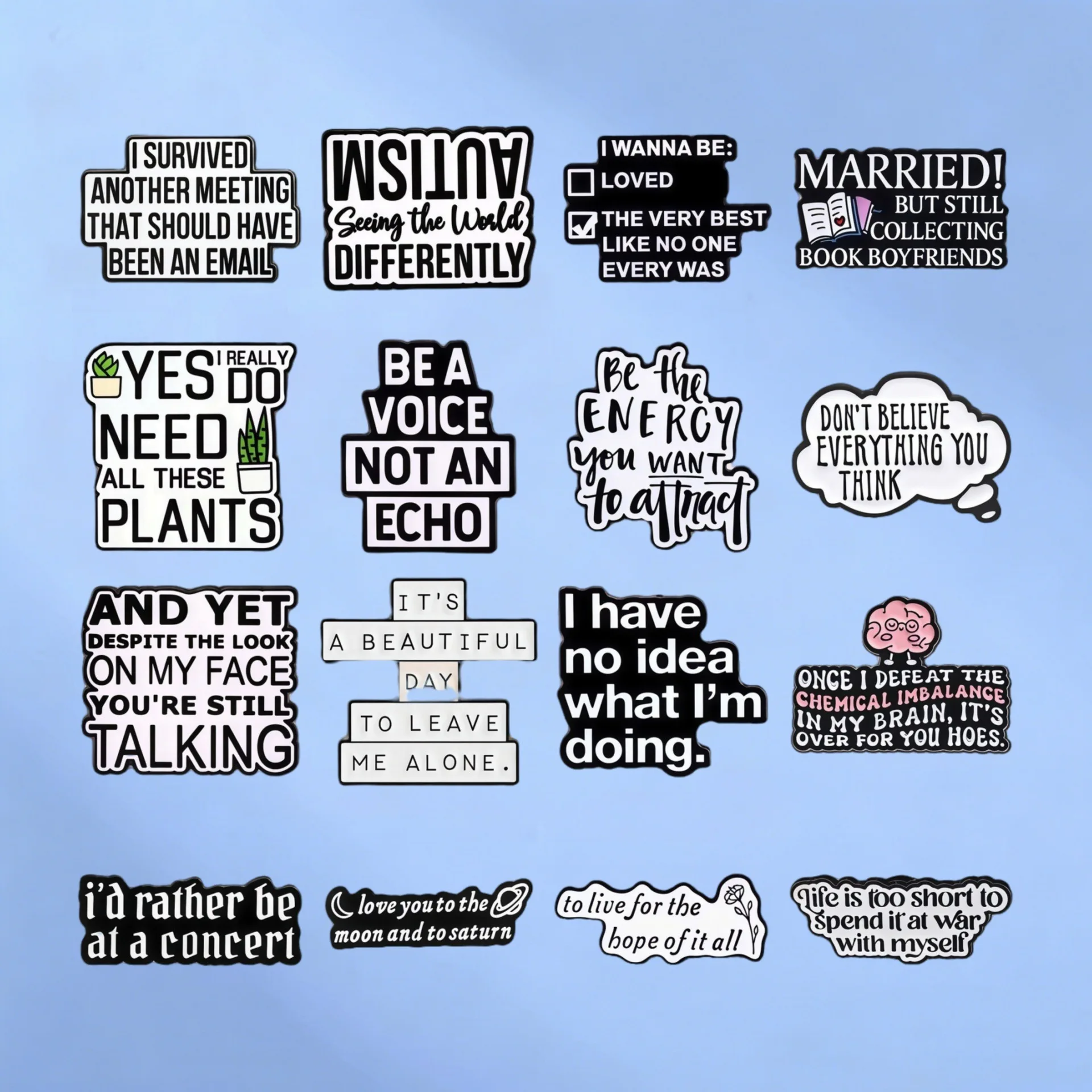 Broches con Frases Divertidas en Inglés, Insignias Metálicas para el Trabajo, Accesorios de Humor Autodepreciativo