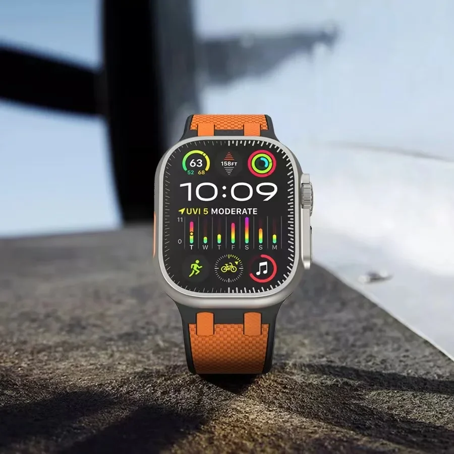 AP silicone strap For Apple watch Ultra 2 1 49mm 9 8 7 45mm High end and high-quality wristbands For iwatch 6 5 4 3 SE 44mm 42mm