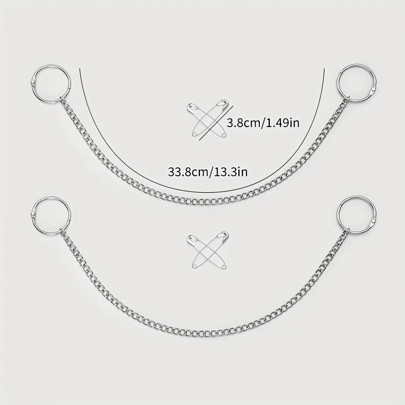 2 Pieces Y2K Punk Style Large Hoop & Safety Pin Shoe Charms, Ideal for Daily Wear, Halloween Parties, and Gift Giving