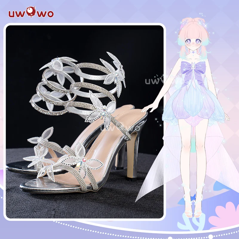 UWOWO-Sapatos exclusivos Genshin Impact Cosplay, Fanart Kokomi, Jellydream estrelado, vestido formal, prata, pré-venda, tamanho 35-42