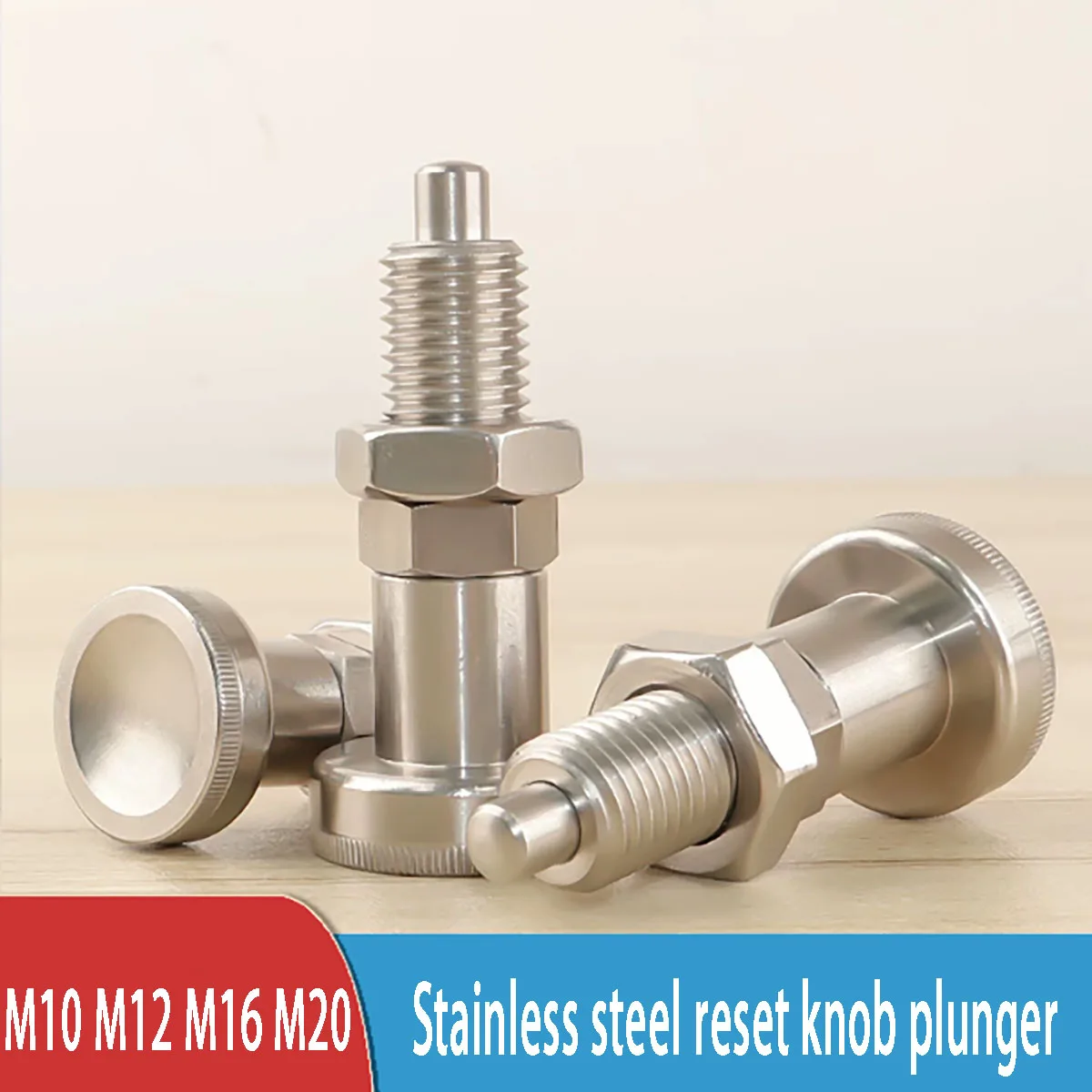 VCN220 VGN617 Full Stainless Steel Spring‑Return Knob Plunger Indexing Dowel for Mechanical Precision Locating