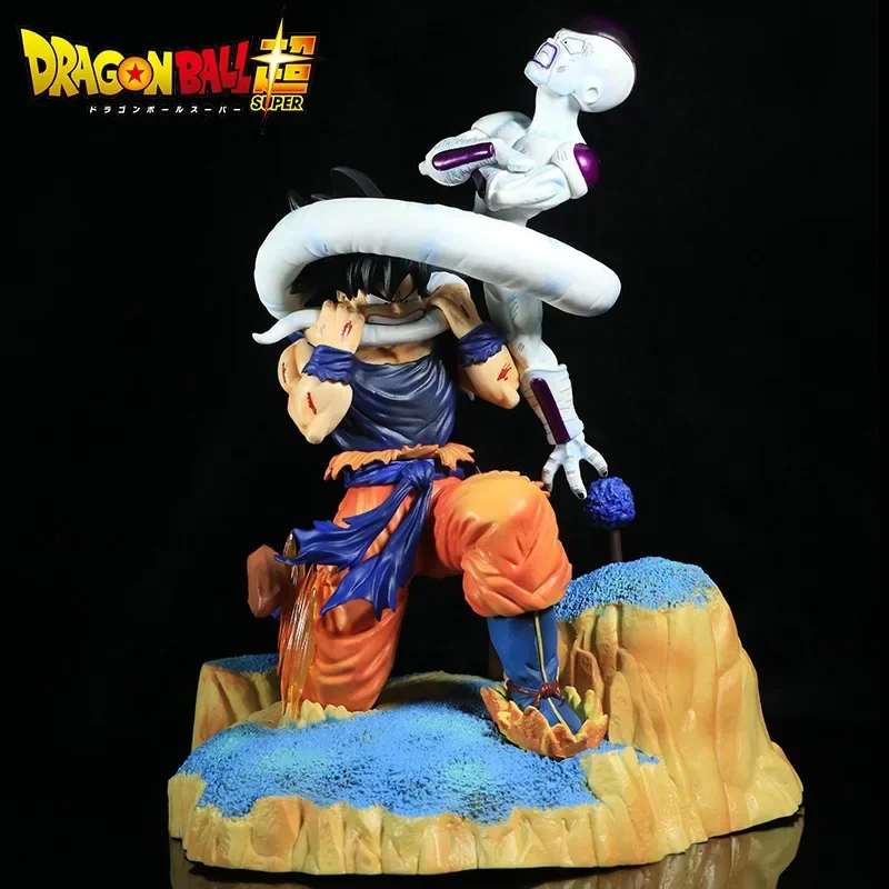 Bandai Seven Dragon Ball Series Goku Bites Flisa's Tail อะนิเมะเดสก์ท็อปตกแต่งรวบรวมรูปปั้นของเล่นคริสต์มาสของขวัญ