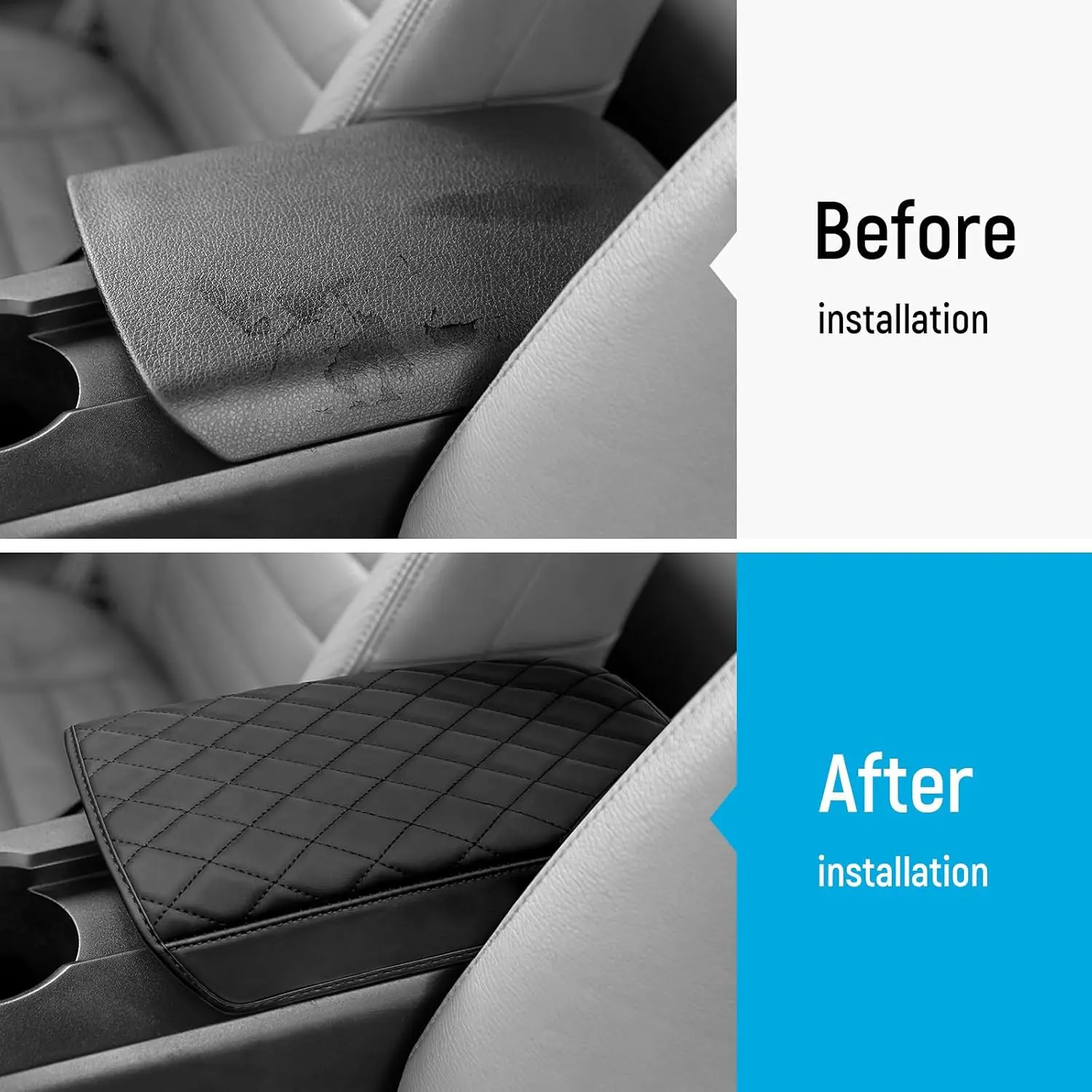 Center Console Armrest Cover for Ford Mustang 2005-2009 Accessories Leather Car Armrest Cover Cushion Console Armrest Protective