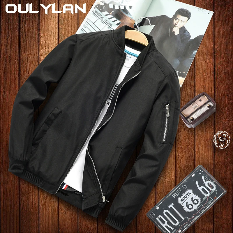 

Jacket Fashion Men's Fall Stand collar Youth Men's jacket Lightweight sport Trench coat Men's zipper coat with pockets