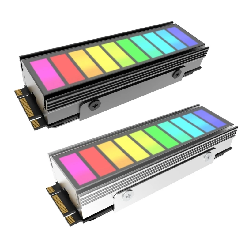 ARGB Sync M.2 SSD Heatsink Colorful Lighting Effects Computer PC ARGB Cooling Radiator for Enhanced Computer Aesthetics