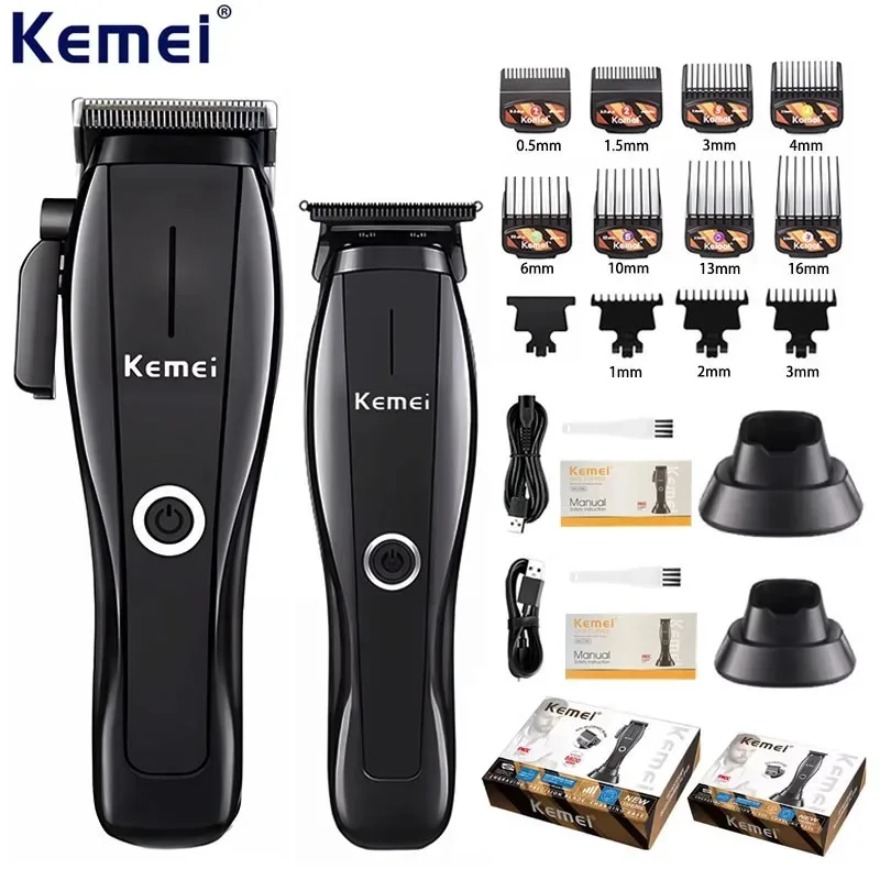 Kemei KM-2286 KM-2295 Manufacturer Electric Hair Clippers Professional Barber Hair Trimmer For Men Cordless Cutting Machine Kit