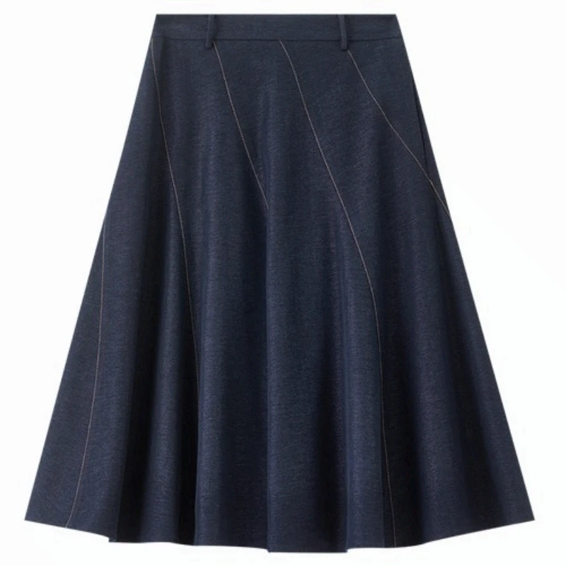 SENTUBILA レディース エレガント スカート 2025 秋新作 通勤 ハイウエスト スカート 多用途デザイン Aライン ルーズ 女性用スカート 153QD2520