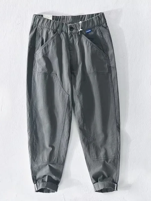 

Американская рабочая одежда в стиле ретро, повседневные брюки с прямыми штанинами, мужские износостойкие хлопковые брюки с завязками, молодежная мода