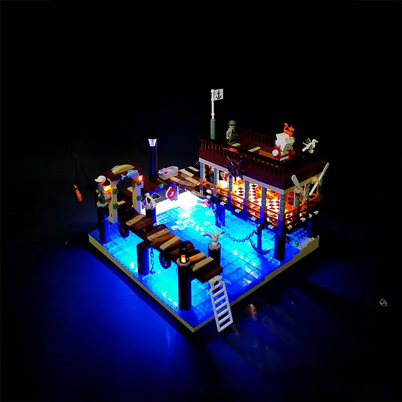 DIY LED Light Kit For LEGO 30101 Fish House Pier   (Only LED Light,Without Blocks Model)