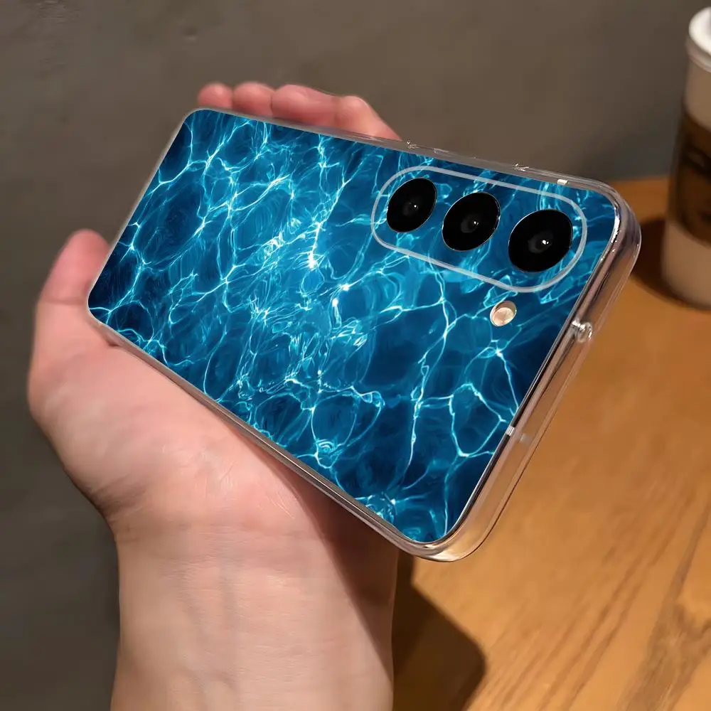 Water Texture Phone Case For Samsung A23 A33 A53 A52s A35 AA14 A16 5G A52 Transparent Cover