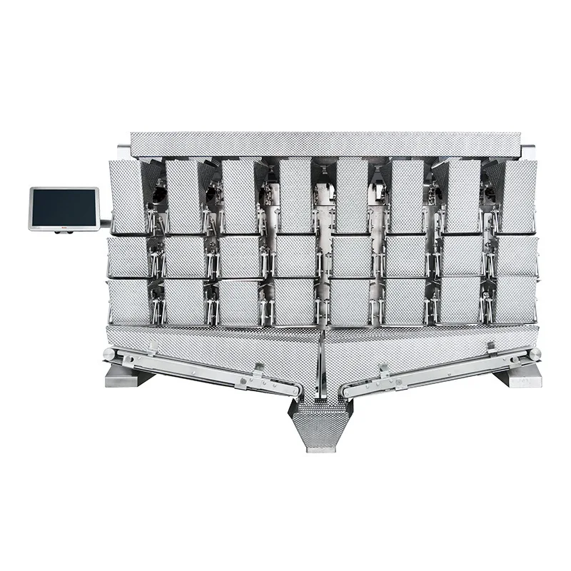 Máquina de pesaje vertical para encurtidos, máquina de pesaje y envasado de rábano en rodajas y kimchi, multicabezal