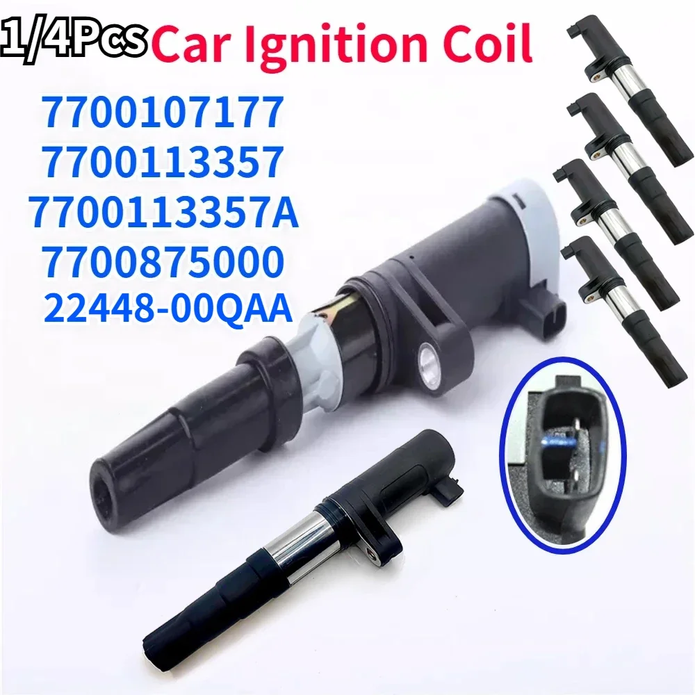 

1Pcs Ignition Coil 22448-00QAA 7700107177 For Renault Clio Megane Grand Scenic ignition 1.4 1.6 1.8 2.0 7700875000 7700113357