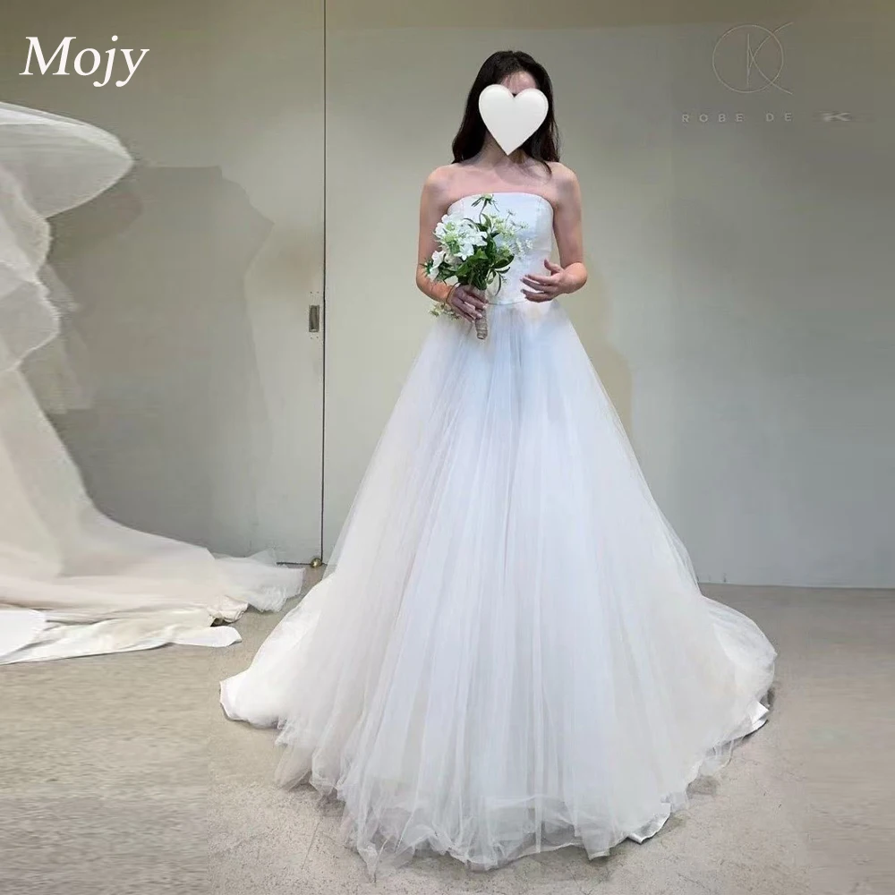 

Mojy Strapless Detachable shawl &Cap Sleeves Wedding Dresses Korea Photoshoot A-line Bridal Gowns Reception Dress Customized