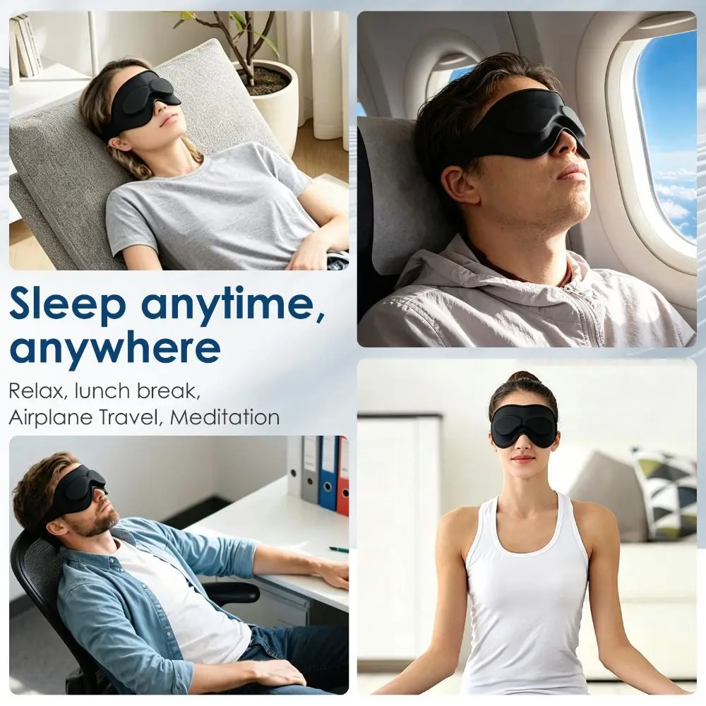 Light Blocking Dry Eye Sleep Mask Comfortable Silicone Moisturizing Eyeshade Moisturizing 3D Stereoscopic