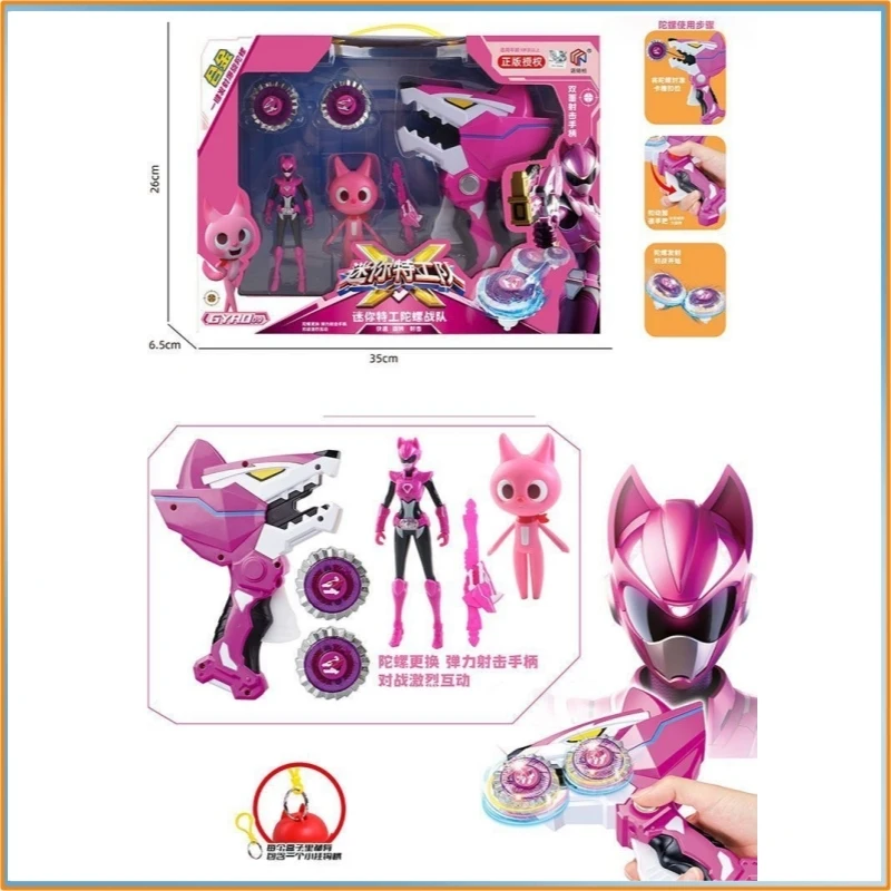 NUEVA peonza Original Mini Force Pull-String - Juguete de batalla Max y Lucy para niños |   Modelo de regalo para niños Juguete Gfit para fanáticos