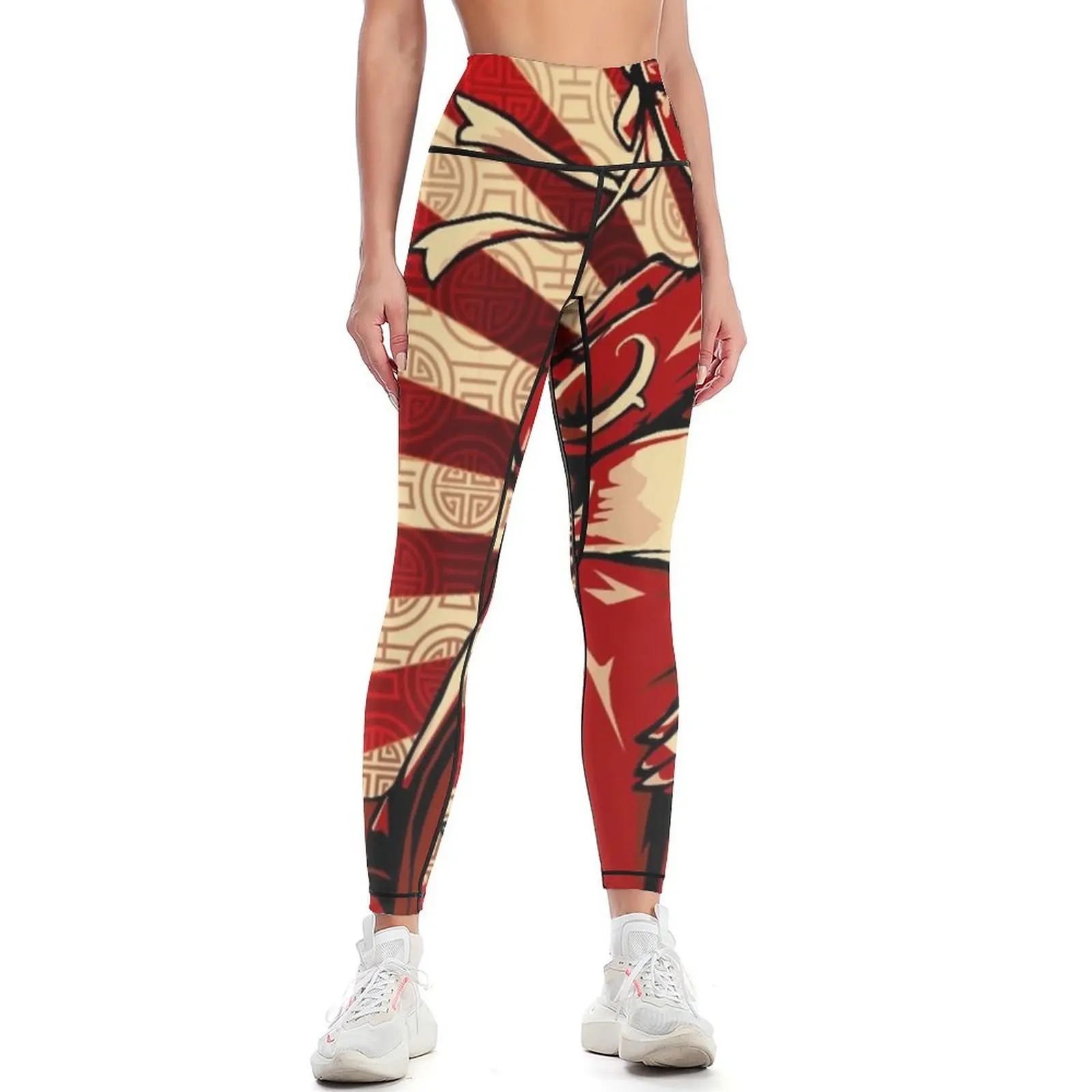 

Chun Li Red Leggings sport set Pants sport Tight fitting woman Womens Leggings