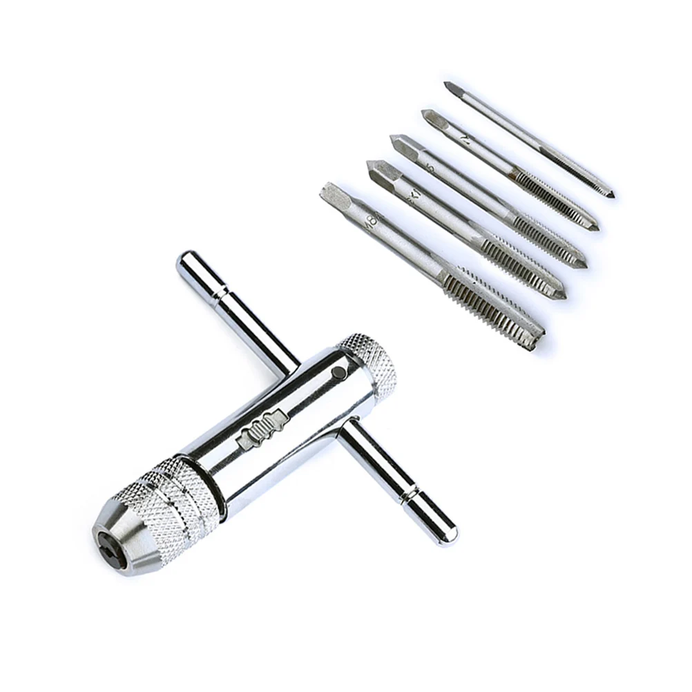 

Ratchet T-tap Hand Wrench Adjustable Tap Ratcheting Solid Jaw Holder 3mm 4mm 5mm 6mm 8mm High Speed Steel Durable Furniture