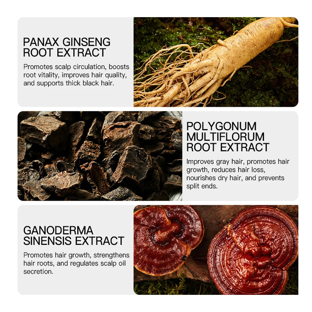 Ginger Ginseng Shampoo Deep Cleaning Improve Hair Dandruff Greasy Refreshing Lightweight Fluffy Oil Control Thick Smooth Shiny