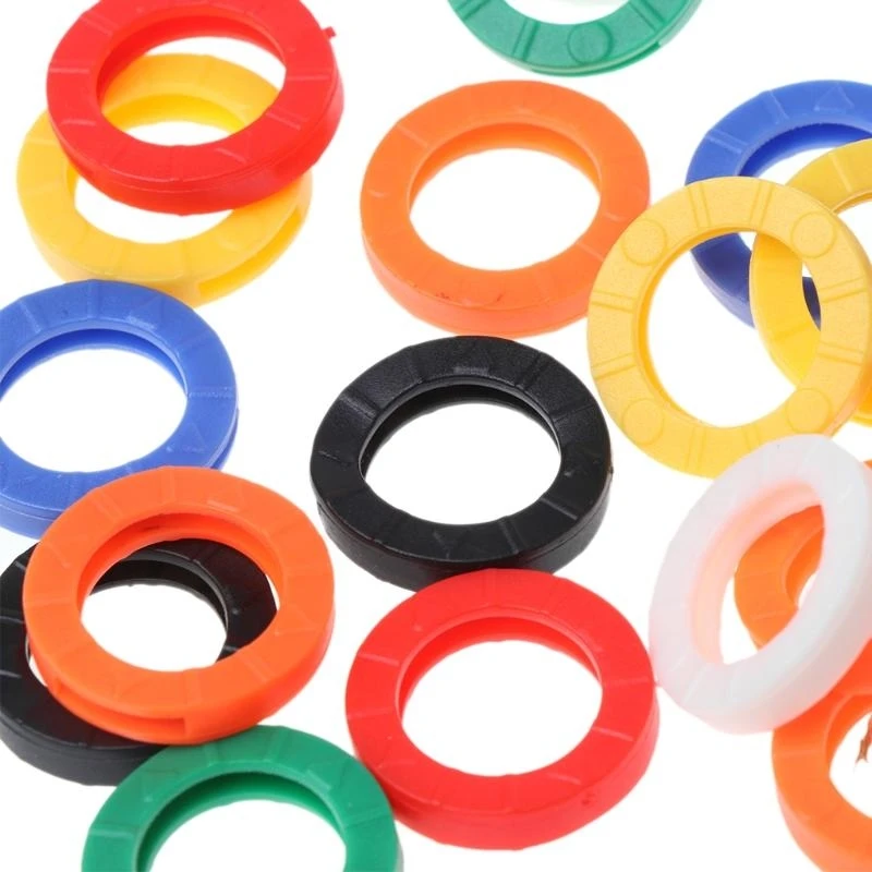 24Pcs Plastic for Key Cap Tag Sleeve Rings Identifier Label Perfect Coding Sy