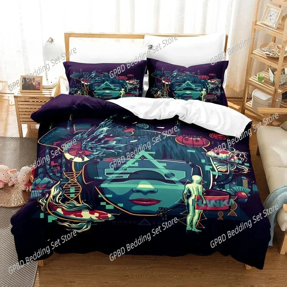 Anime Ghost In The Shell 3D NEW Duvet Cover Pillowcase Bedding Set Adult Girl Bedroom Decoration Children Single Double Large