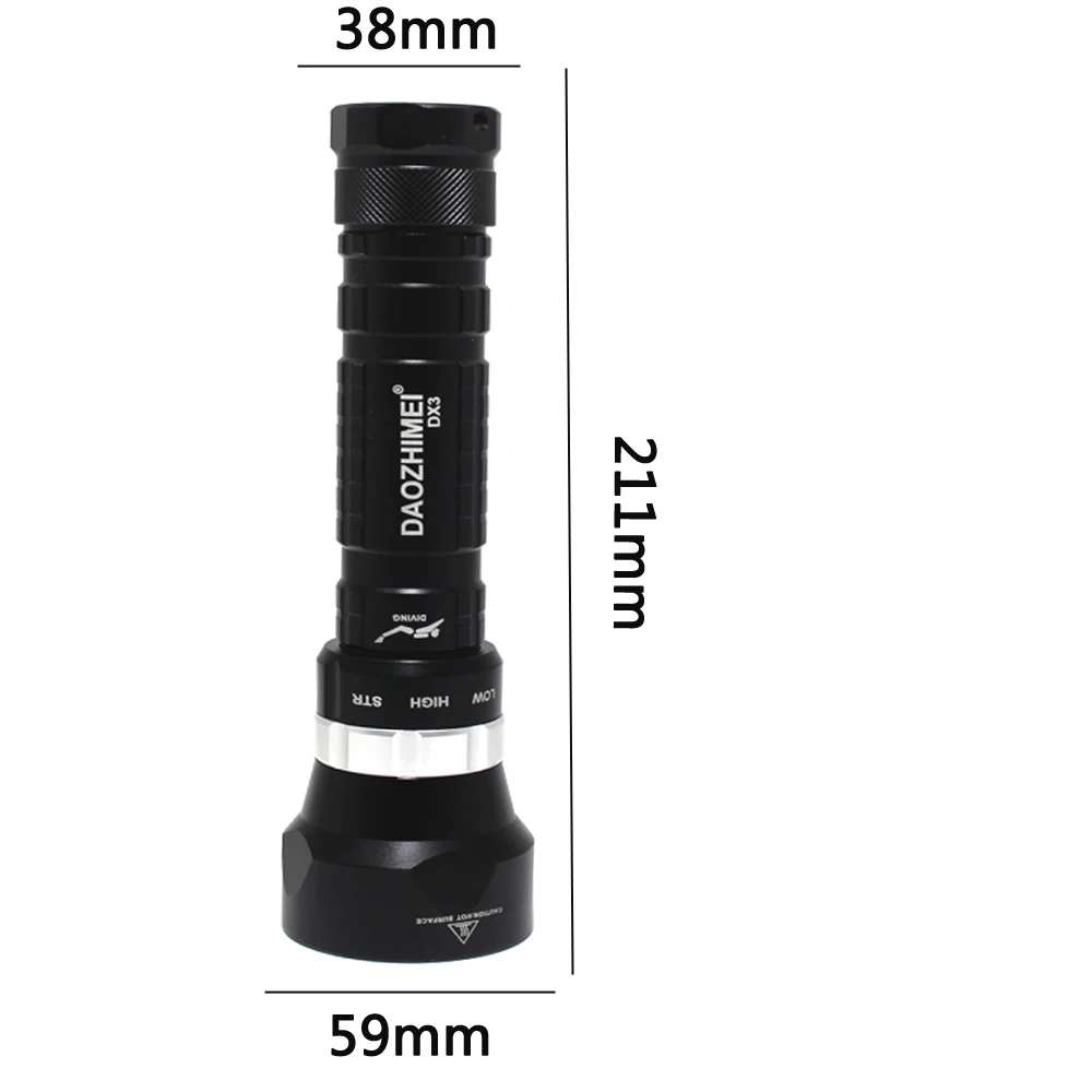 Powerful LED Diving Flashlights underwater Waterproof Torch Light Portable Tactical 3 Lighting Modes Camping Hunting Lamp