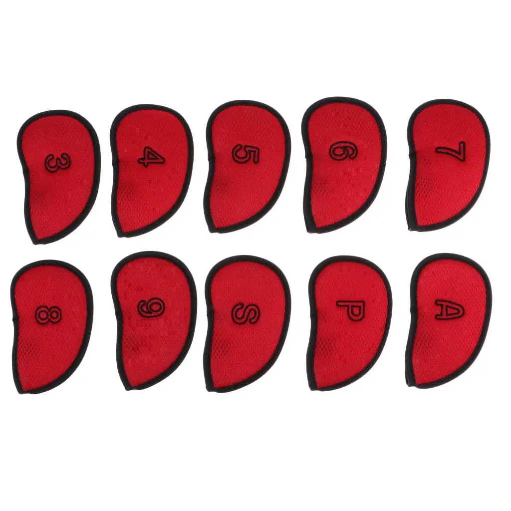 10Pcs Polyester Golf Club Head Cover Wedge Iron Protective Iron Kopfbedeckung