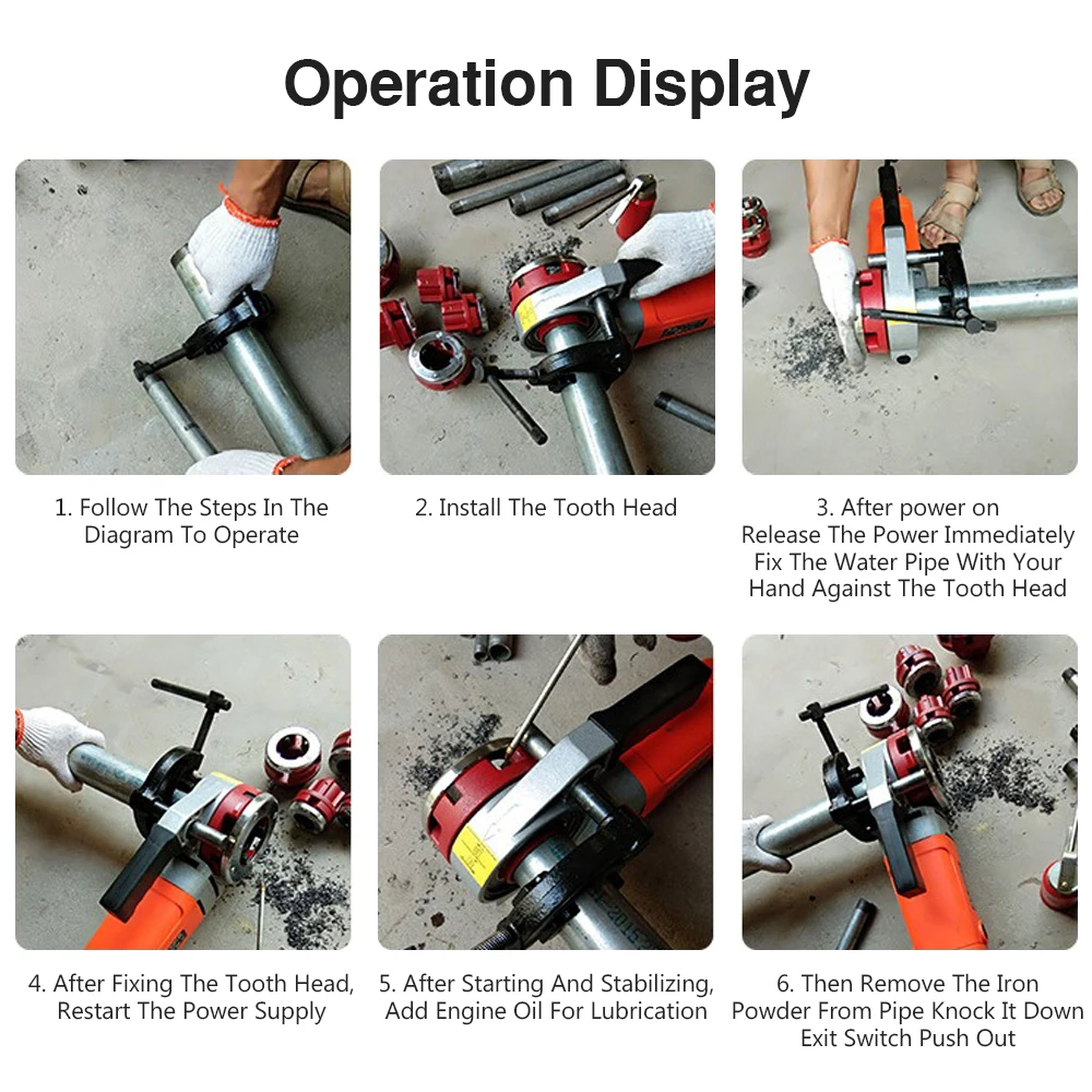 2300W Handheld Electric Threading Machine 220V Twisted Hinge Galvanized Pipe Threading Machine Electric Sleeve Machines for Home