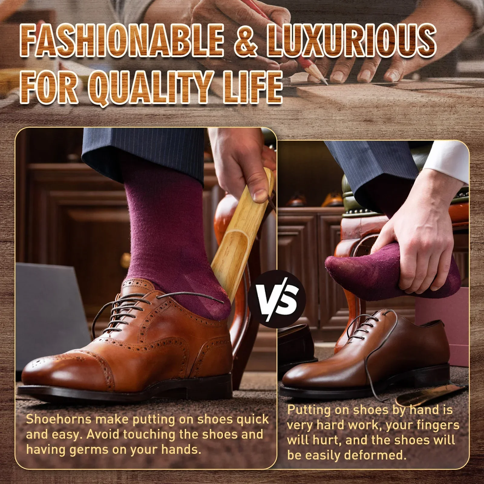 

Solid Wood Travel Portable Mini Shoe Spoon Wood Shoe Horns for Seniors Useful Shoe Lifter Home Tools Shoes Accessories 1PCS