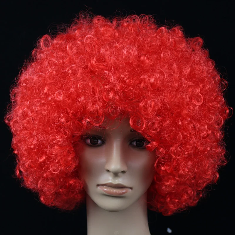 Parrucca da Clown riccia ondulata soffice e soffice parrucca a testa esplosiva per discoteca festa di compleanno natale Halloween abito Performance Decor Prop