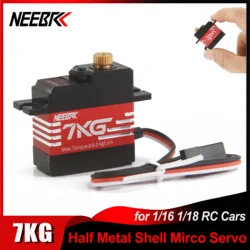 NEEBRC 7KG Waterproof 21G Half Aluminum Case Metal Gear Micro Servo for 1/18 1/16 RC Car Wltoys 144010 MJX Hyper Go 14209 14210