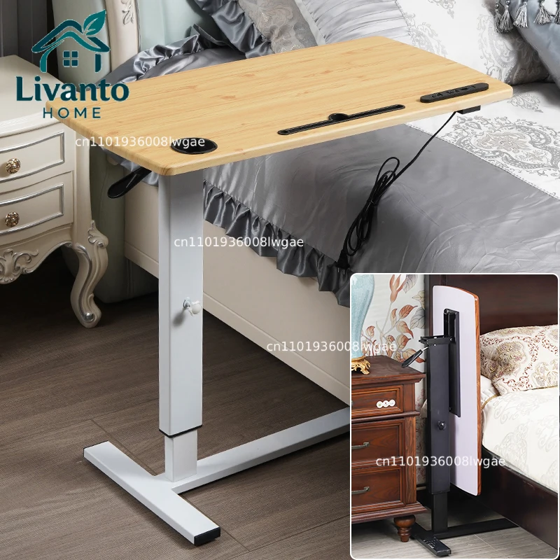 

Adjustable Bedside Table with Wheels Foldable Laptop Desk Mobile Study Table for Small Spaces Bedroom Compact Computer Tables