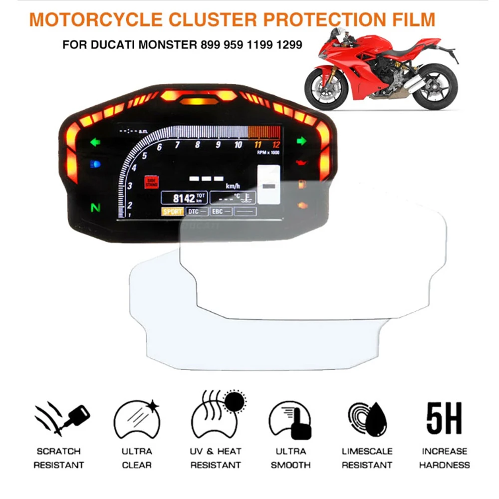 For Ducati Panigale 959 1299 1199 899 Motorcycle Cluster Scratch Protection Film Screen Protector