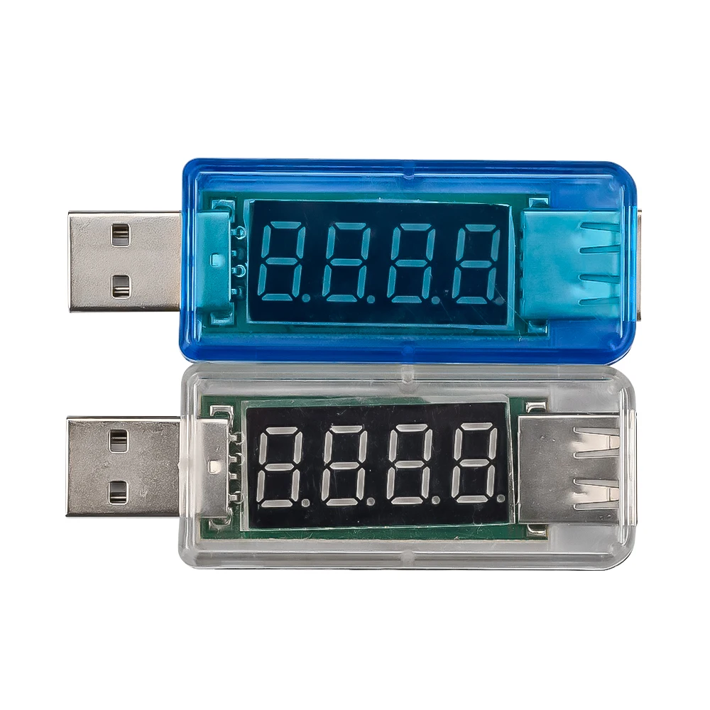 Digital USB Mobile Power Charging Current Voltage Tester Meter Mini DC 3.3-7.5V 0A-3A Charger Voltmeter Ammeter Turn Transparent