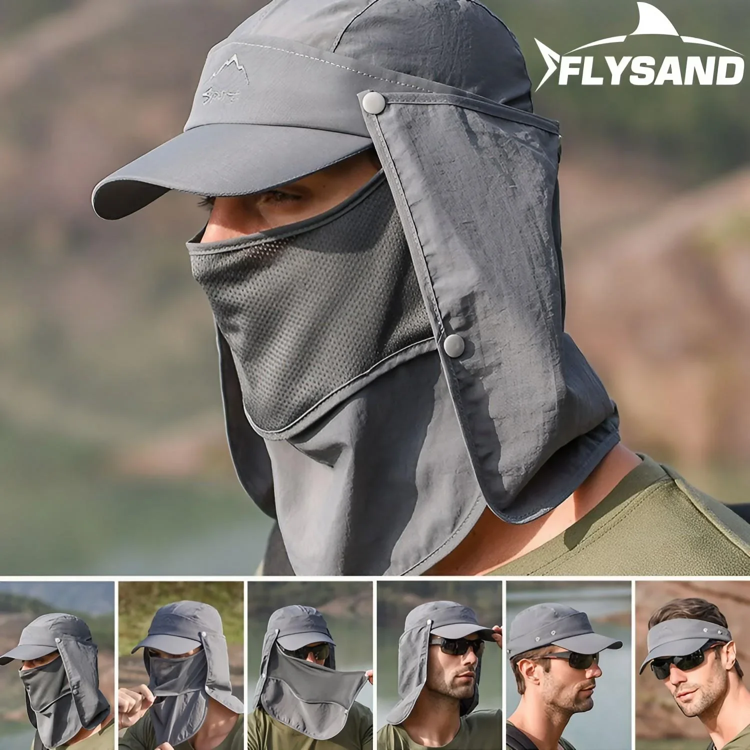 Foldable Sun Protection Hat with Mosquito Veil Breathable Fishing Hat for Camping Hiking Outdoor Activities Duck Tongue Design