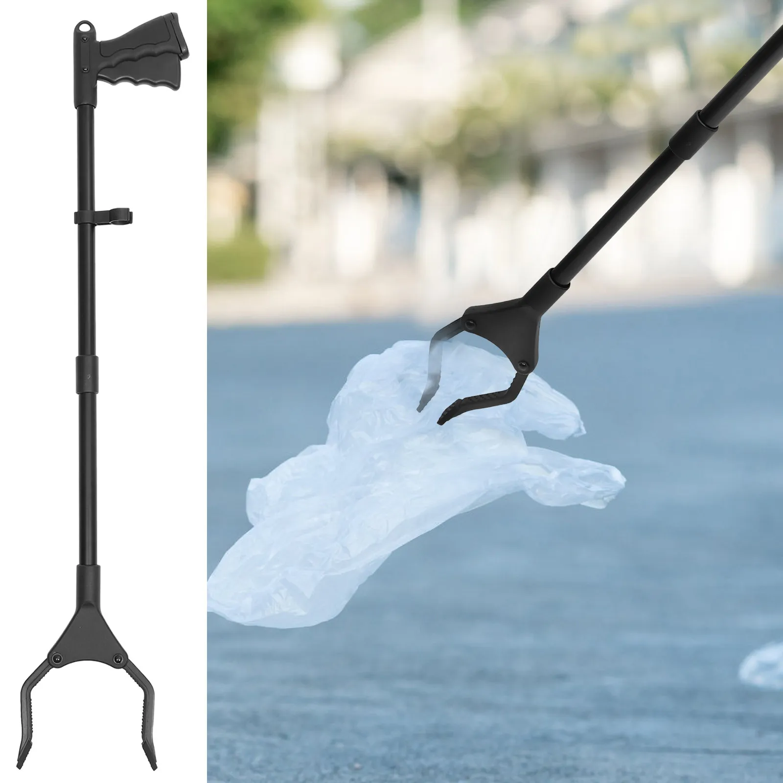 

Multifunction Trash Clip Non-slip Aluminum Alloy Professional Magnetic Foldable Fetching Garbage Clamp Multipurpose