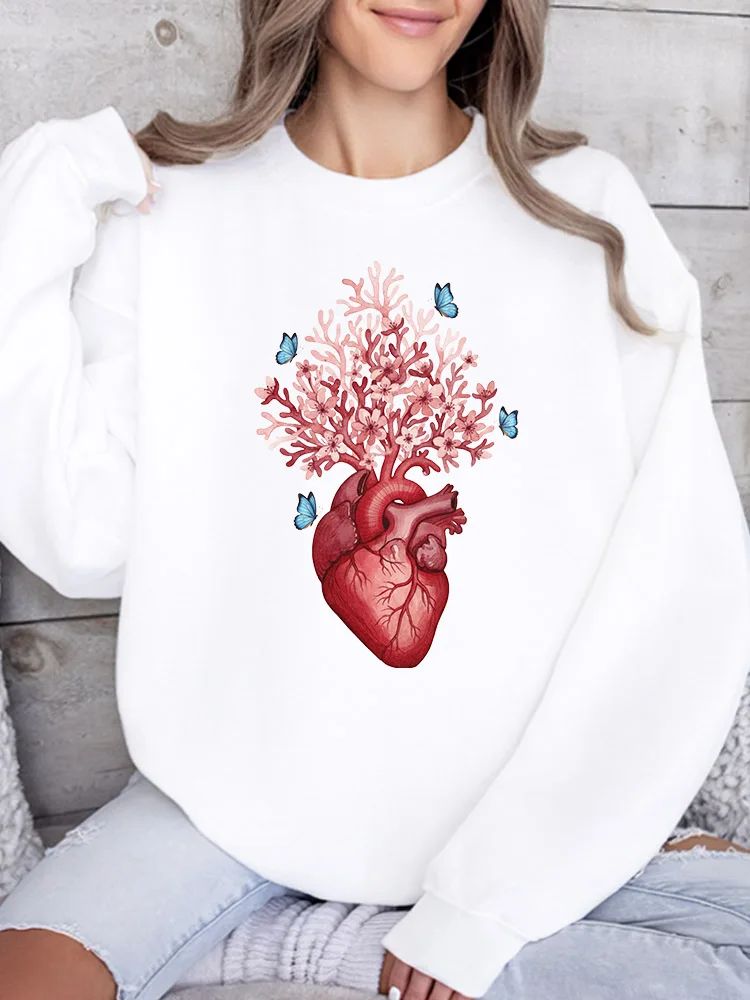 

Heart Tree Women's Crew Neck Sweatshirt Casual Long Sleeve Pullover Loose Fit Daily Wear