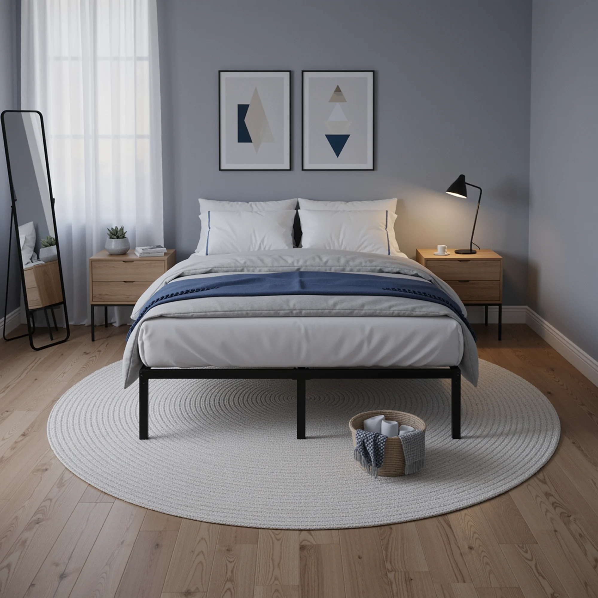 HOOMIC Marco de cama de metal resistente doble/completo/queen/king con almacenamiento debajo de la cama de 14 pulgadas: no necesita somier, fácil montaje