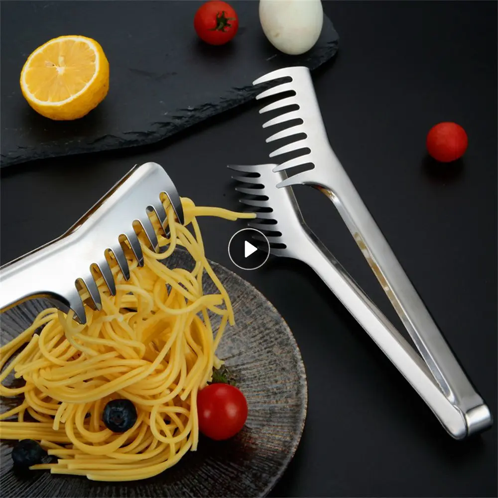 Food Tongs Food Grade Clip Extended Handle Non-slip Easy To Get Household Kitchen Stainless Steel Not Drop Deepen Jagged Comb