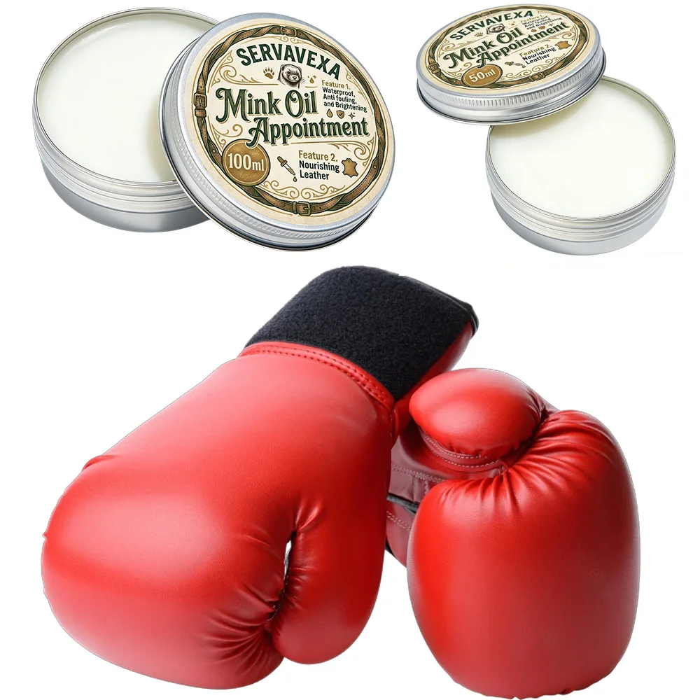 Boxing Glove Specific Mink Oil Cream - Prevents Cracking and Sweat Damage - MMA, Muay Thai, Taekwondo Universal Natural Wax