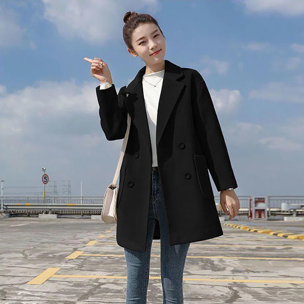 Fashion Woolen Coat Women's Long Section 2024 Autumn And Winter New Korean Version Of Loose Hepburn Wind Cocoon Loose Woolen Coa