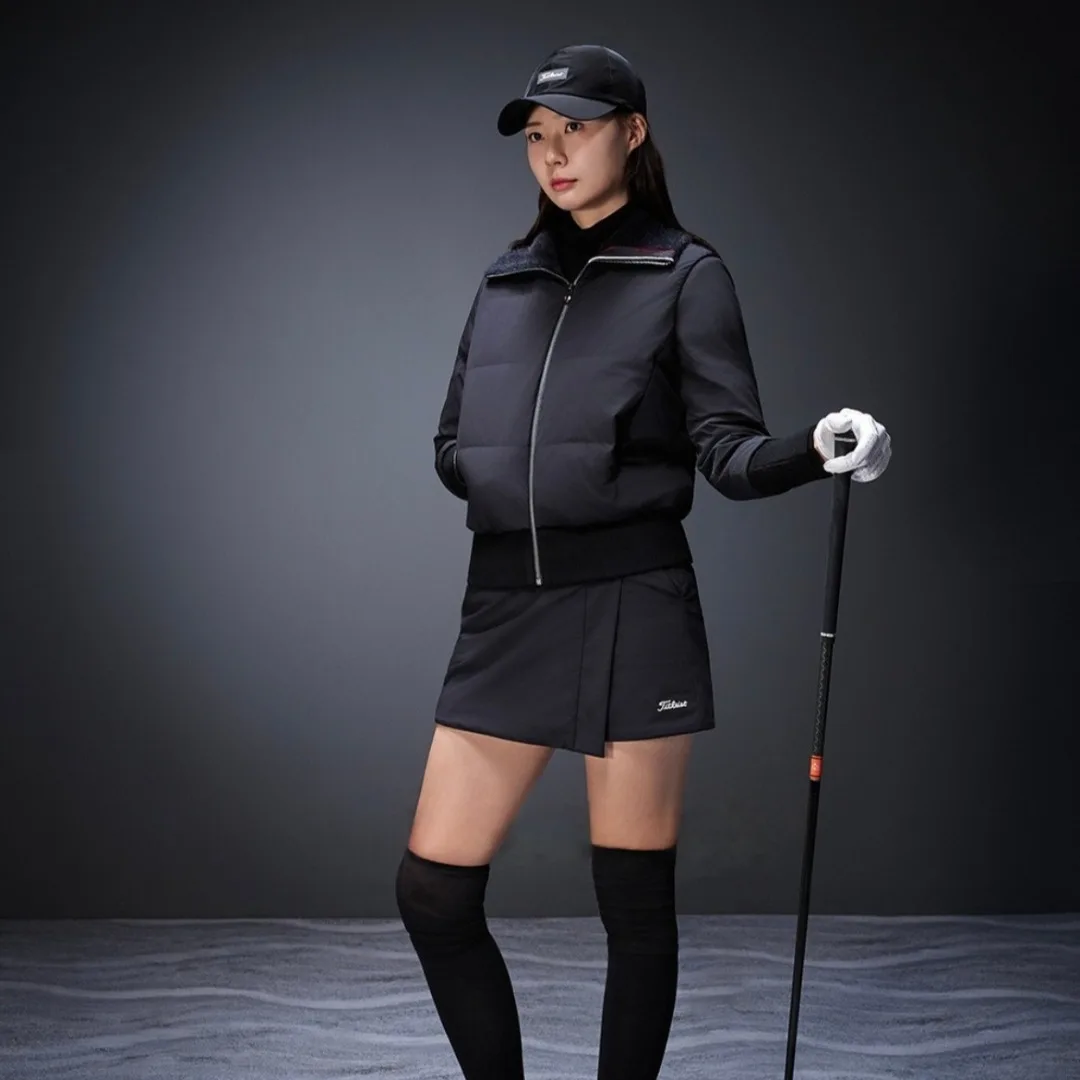 Women's Golf Goose Down Jacket 2026 Fall New Original Korean High-End Windproof Solid Color Warm Lightweight Soft Casual Durable