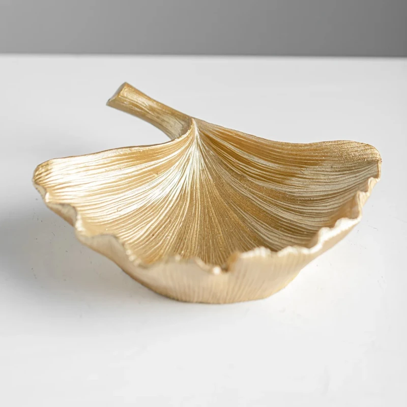 1pcs Ginkgo-colored Shape Storage Decoration Environmentally Friendly Resinroom Decor Creative Home Storage Tray Ornaments