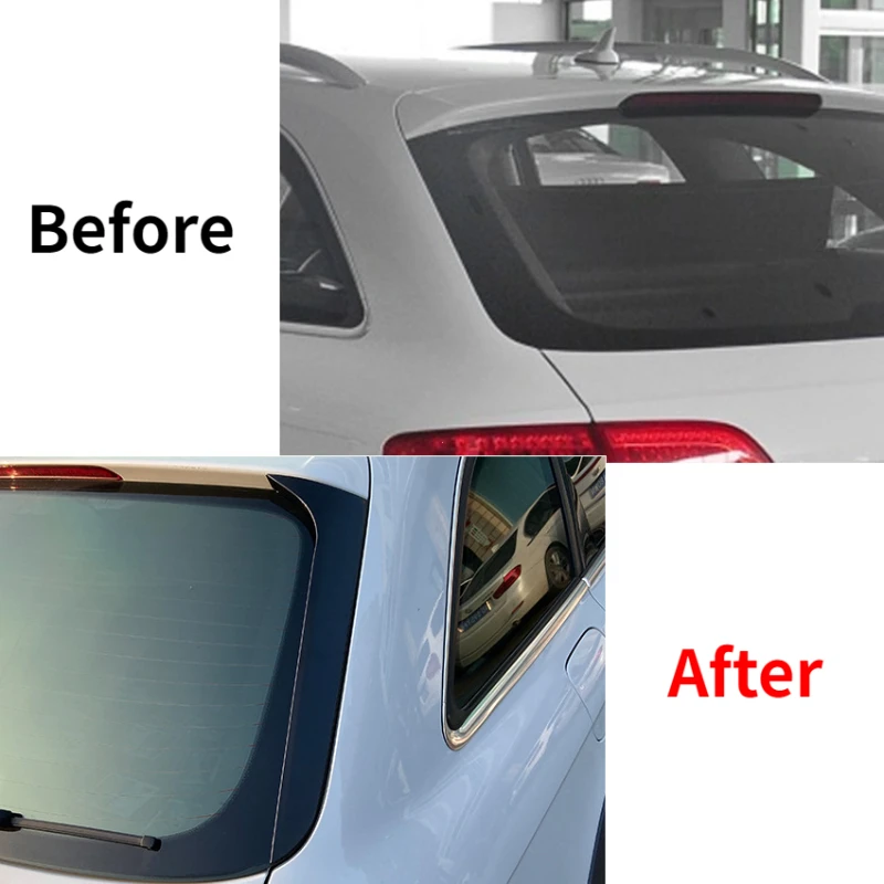 Pair Gloss Black Rear Window Side Spoiler Cover Left&Right For Audi A4 B8 Allroad Avant 2009 2010 2011 2012 2013 2014 2015 2016