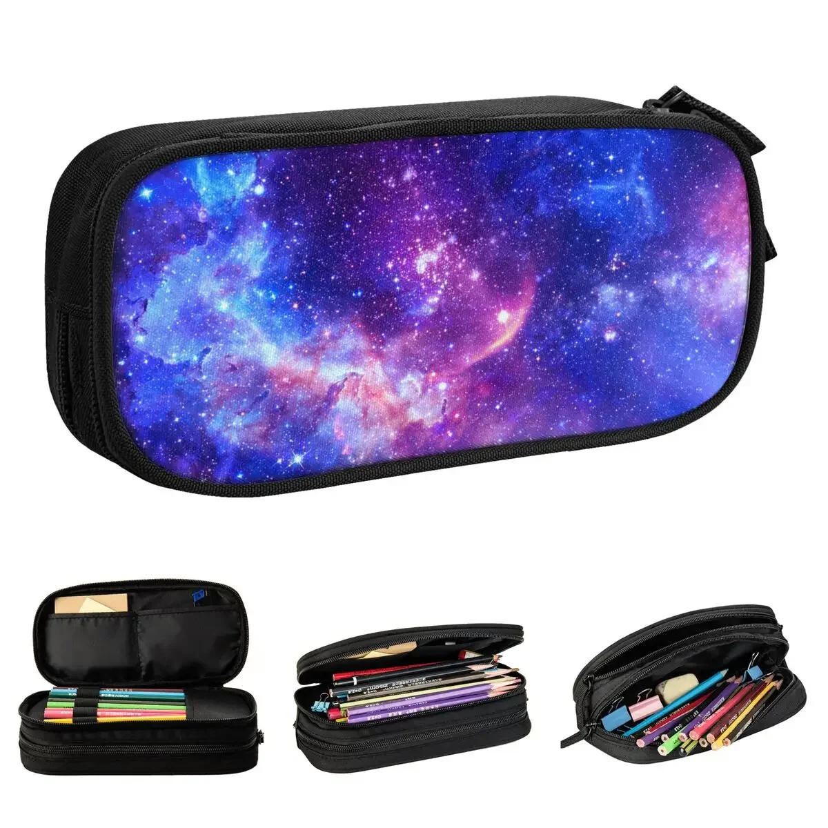 Universe Space Galaxy Pencil Cases Starry Night Nebula  Pencil Pouch Pen Big Capacity Bags School Supplies Gifts Stationery