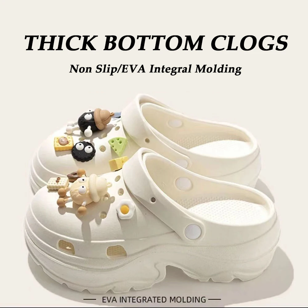 

Women Thick Bottom Garden Clogs Shoes Cute Outdoor Hole Shoes EVA Casual Slip on Sandals Non Slip Indoor Home Shower Slippers