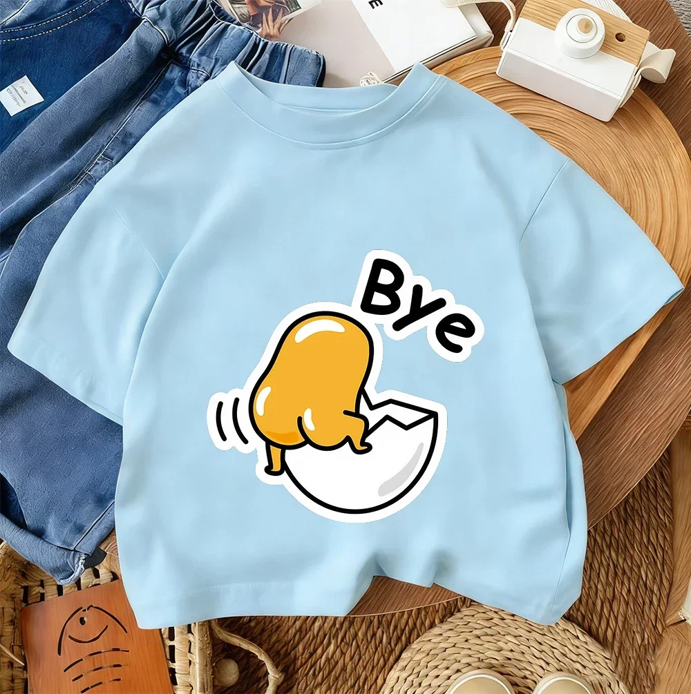 Kawaii Casual Kids Tee Cute Cartoon Graphic Summer Street Style Shirt Gudetama 3 14 Years