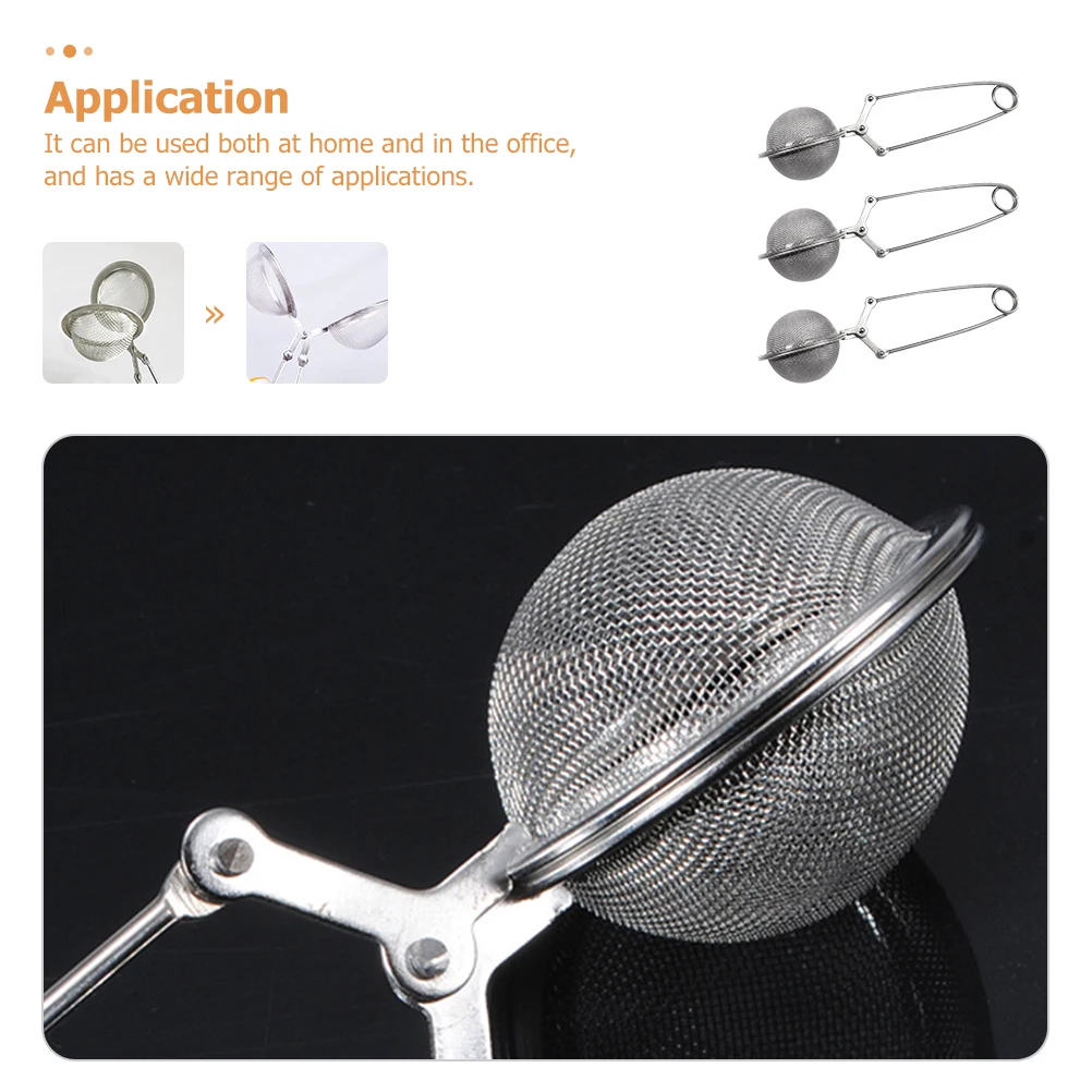 

3pcs Filter Dregs Strainer Infuser for Loose Handle Stainless Steel Reusable Fine Mesh Practical Tea Infuser Tea Balls Kitchen