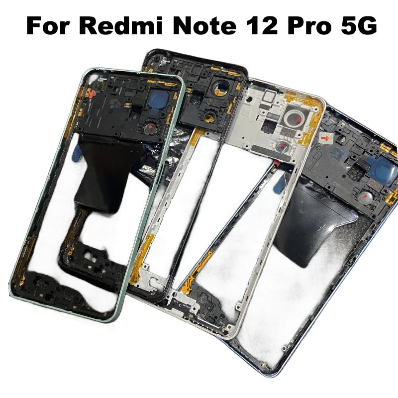 For Xiaomi Redmi Note 12 PRO 5G Middle Frame Front Bezel Cover Chassis Housing Back Plate LCD Holder Replacement