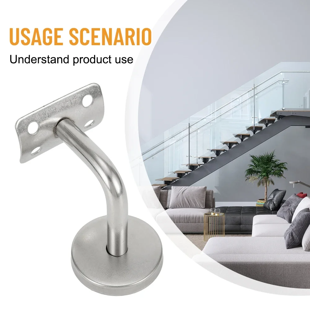 Stair Handrail Bracket Stainless Steel Wall Bracket Stair Handrail Support Fixing Accessories Solid Wood Handrail Accessories